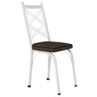 Cadeira Tubular Europa 143 Branco Assento Madeira Imbuia Artef Madeira Imbuia - 1