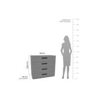 Cômoda Casal Lisboa C- 4 Gavetas Branco-cinza - Politorno - 3