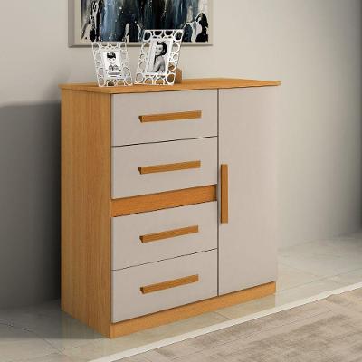 Cômoda 4 Gavetas 1 Sapateira Peroba-off White Cm 906 Rei Móveis