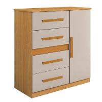 Cômoda 4 Gavetas 1 Sapateira Peroba-off White Cm 906 Rei Móveis - 3