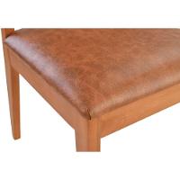 Cadeira Jantar Isadora Madeira Maciça Amêndoa Estofado Corino Caramelo Mescla - 8