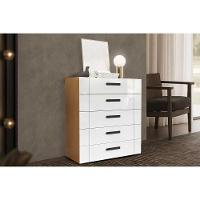 Cômoda Casal Lisboa C- 5 Gavetas Freijo-branco - Politorno - 1