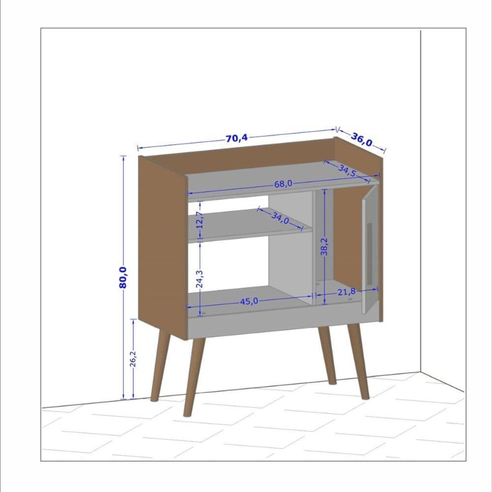 Aparador Cantinho Do Café Ii Bechara Cinamomo-off White - Ofertamo - 4