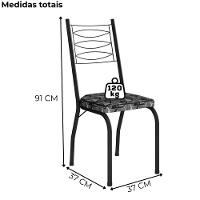Cadeira Tubular Europa 262 Preto Assento Mosaico Silver Artef Mosaico Silver - 3