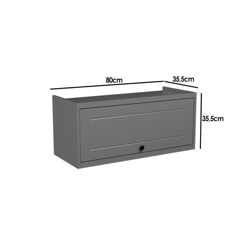 Armário Aéreo P- Cozinha évora Ph 3124 C- 1 Porta Basculante 80cm Azul - Herval - 5