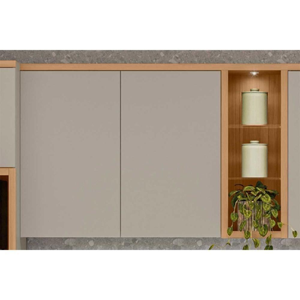 Armário Aéreo P- Cozinha Allure C- 2 Portas E 3 Nichos 120cm Jequitiba-gris Fosco - Linea Brasil - 6
