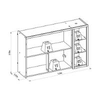 Armário Aéreo P- Cozinha Allure C- 2 Portas E 3 Nichos 120cm Jequitiba-gris Fosco - Linea Brasil - 2
