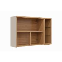 Armário Aéreo P- Cozinha Allure C- 2 Portas E 3 Nichos 120cm Jequitiba-gris Fosco - Linea Brasil