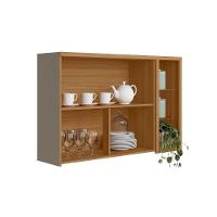 Armário Aéreo P- Cozinha Allure C- 2 Portas E 3 Nichos 120cm Jequitiba-gris Fosco - Linea Brasil - 5