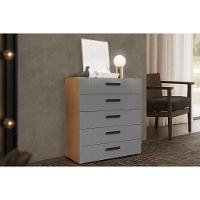 Cômoda Casal Lisboa C- 5 Gavetas Freijo-cinza - Politorno - 1