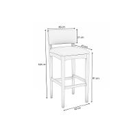 Banqueta De Cozinha Noa Madeira Maciça 1bmm008ca 1un Carvalho-boucle Chocolate - Kappesberg - 5