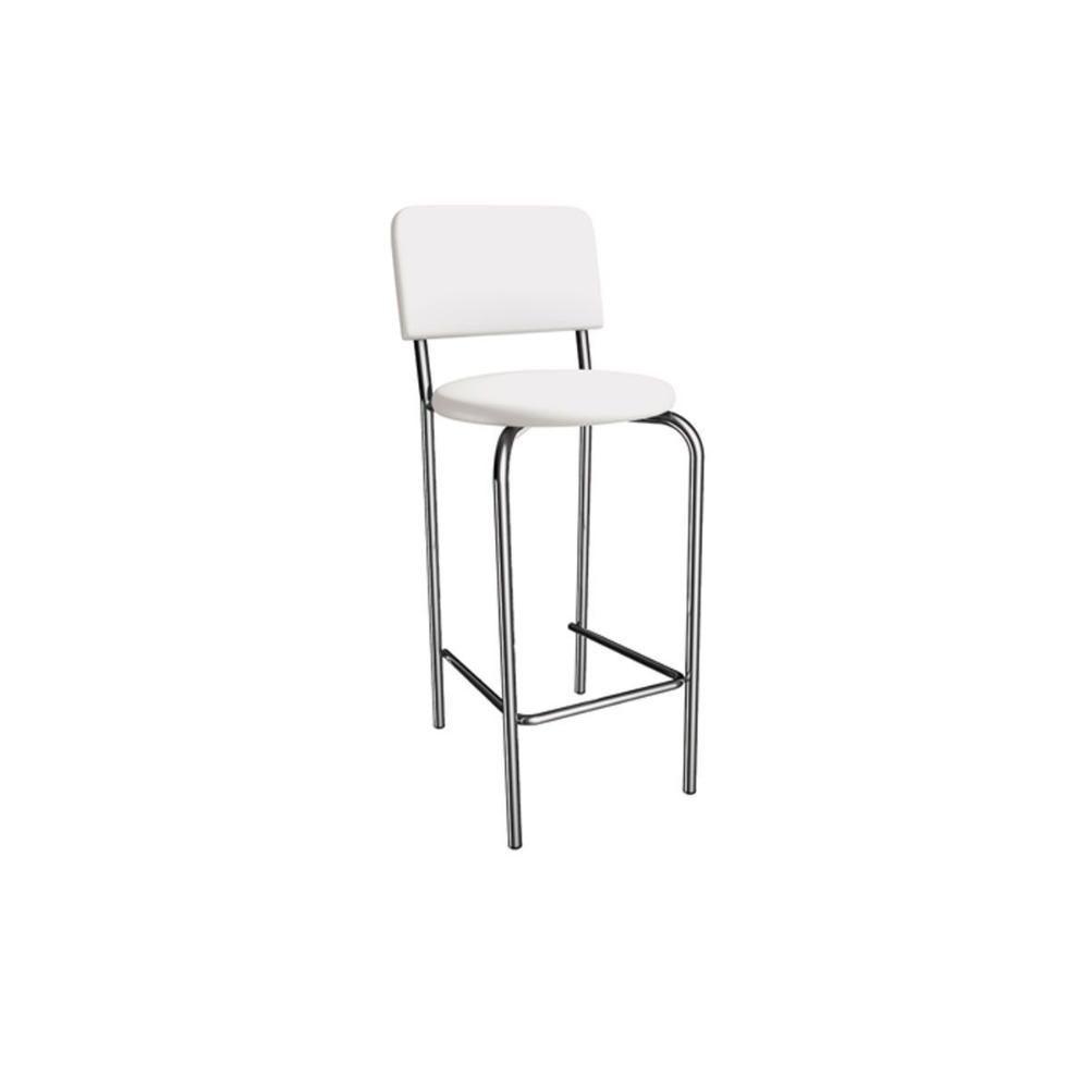 Banqueta Sala De Jantar Capri 1b715cr Aço 1 Un Cromado-ano Branco - Kappesberg - 1