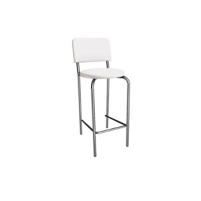 Banqueta Sala De Jantar Capri 1b715cr Aço 1 Un Cromado-ano Branco - Kappesberg