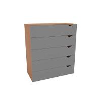 Cômoda Casal Porto C- 5 Gavetas Freijo-cinza - Politorno - 1