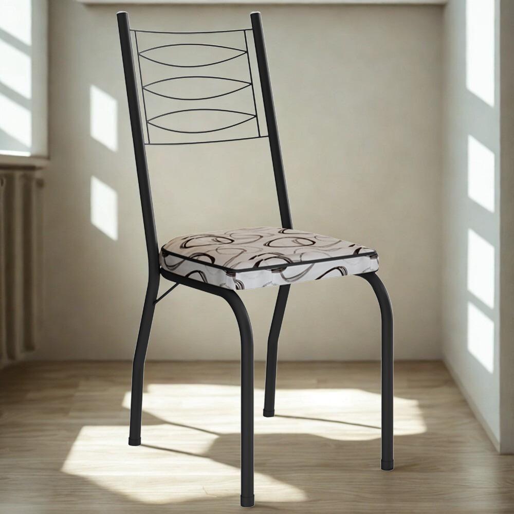 Cadeira Tubular Europa 262 Preto Assento Madeira Cedro Artef Madeira Cedro - 2