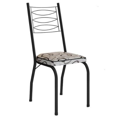 Cadeira Tubular Europa 262 Preto Assento Madeira Cedro Artef Madeira Cedro