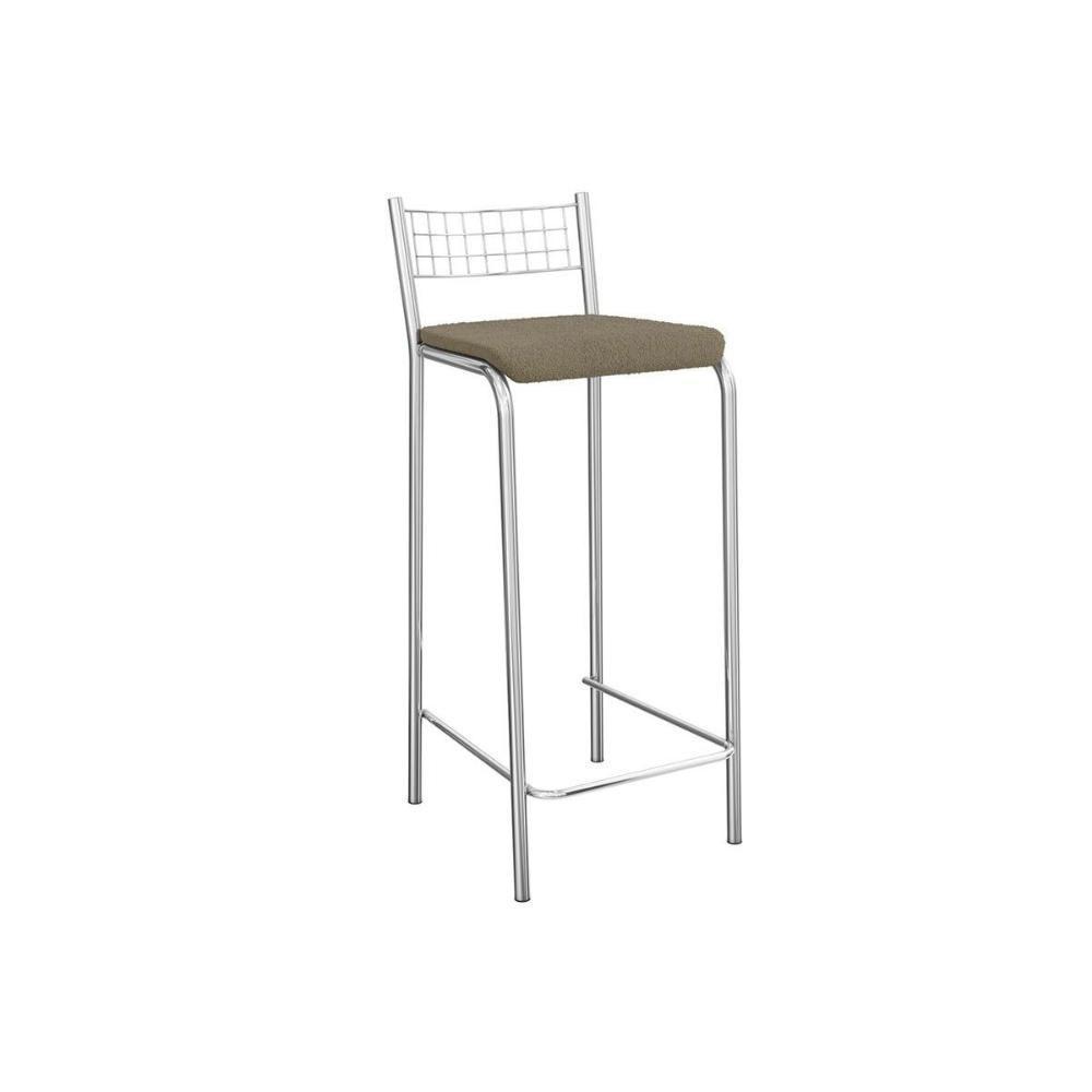 Banqueta Sala De Jantar Gênova 1b705cr Aço 1 Un Cromado-boucle Bege Fendi - Kappesberg - 1