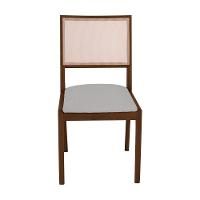 Conjunto Com 4 Cadeiras De Jantar Suellen Em Madeira E Mdf Mel Linho Cinza Prata - 5