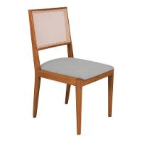 Conjunto Com 8 Cadeiras De Jantar Suellen Em Madeira E Mdf Cerejeira Linho Cinza Prata - 6