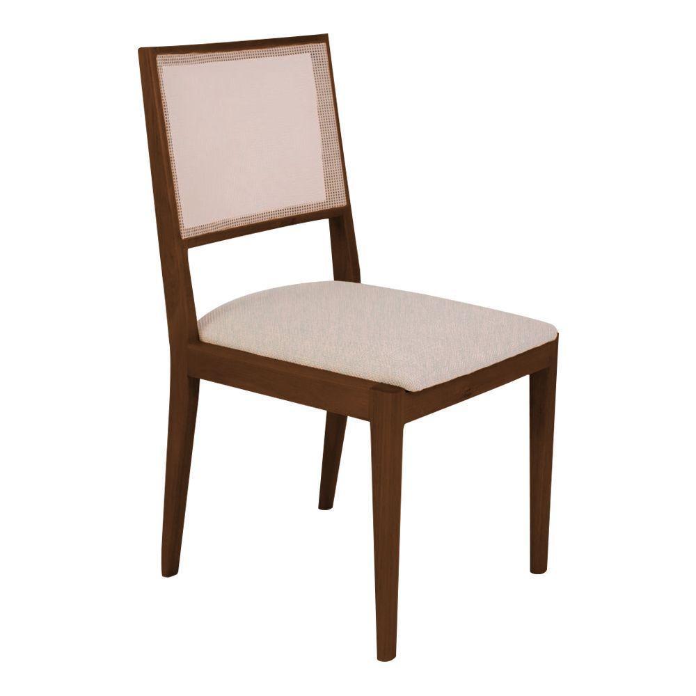 Conjunto Com 8 Cadeiras De Jantar Suellen Em Madeira E Mdf Mel Linho Bege - 6