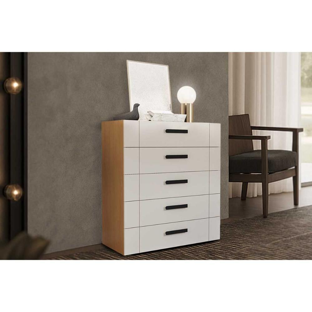 Cômoda Solteiro Lisboa C- 5 Gavetas Freijo-creme - Politorno - 1