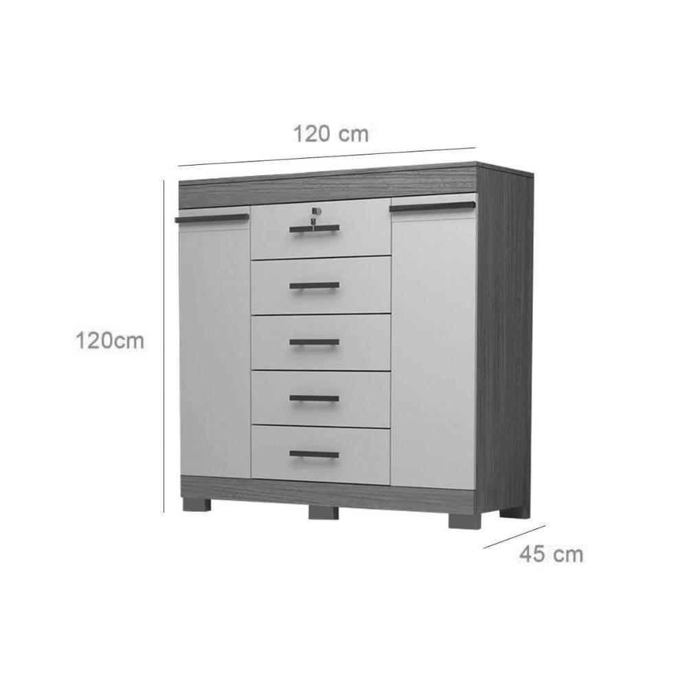 Cômoda Casal 2 Portas E 5 Gavetas Diana Cinamomo-off White - Acp - 3