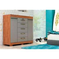 Cômoda Casal 2 Portas E 5 Gavetas Diana Cinamomo-off White - Acp - 9