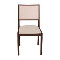 Conjunto Com 2 Cadeiras De Jantar Estofada Suellen Castanho Linho Bege - 5