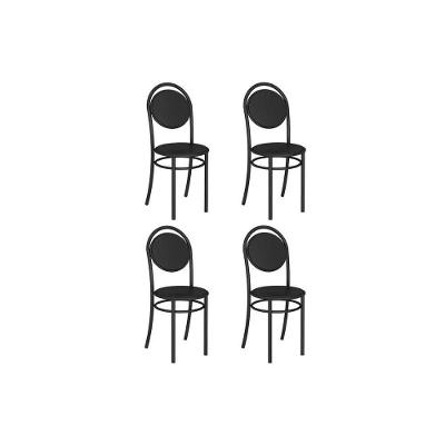 Cadeira De Cozinha 190 Aço Kit 4 Uni Preto-courano Preto - Carraro