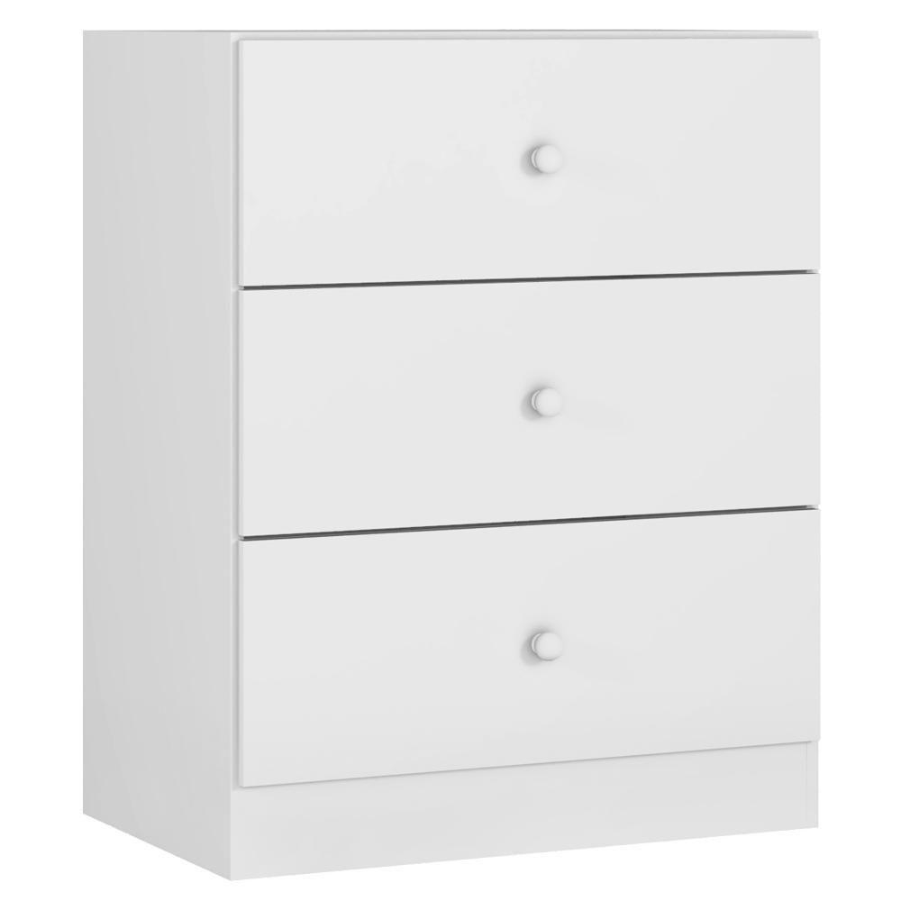 Comoda 3 Gavetas 95 Cm Louise Branco Reajl Moveis Branco - 2