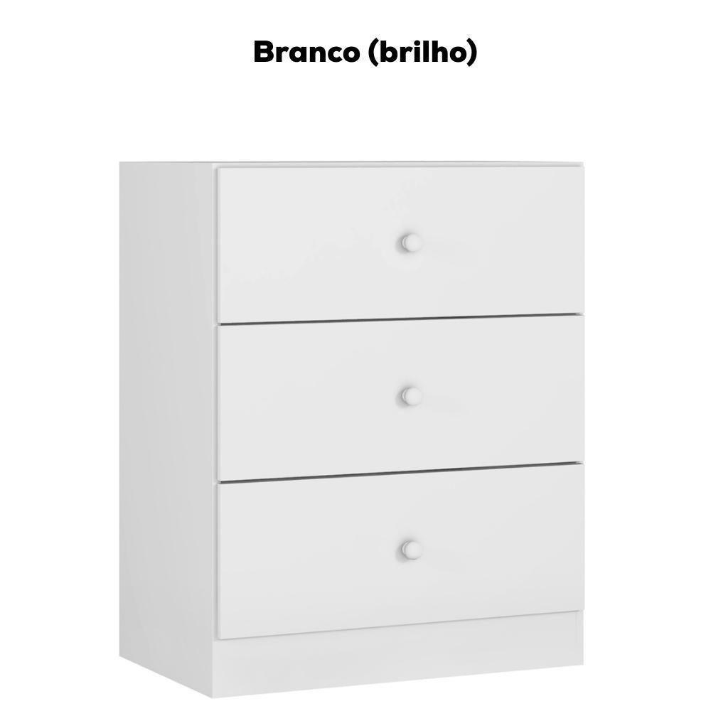 Comoda 3 Gavetas 95 Cm Louise Branco Reajl Moveis Branco - 4
