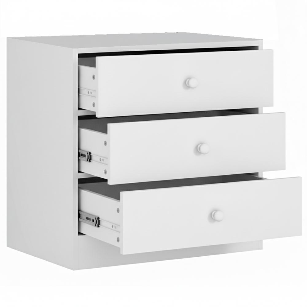 Comoda 3 Gavetas 95 Cm Louise Branco Reajl Moveis Branco - 5