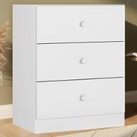 Comoda 3 Gavetas 95 Cm Louise Branco Reajl Moveis Branco - 1