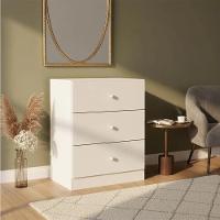 Comoda 3 Gavetas 95 Cm Louise Branco Reajl Moveis Branco - 6