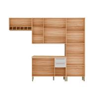 Cozinha Modulada Ronipa Nápoli Prime 4 Peças (2aéreo+1balcão+1paneleiro) C4p01 Amendoa-grafite-ronipa