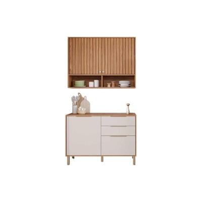 Cozinha Modulada Completa Divina 2 Peças (1aéreo+1balcão) C2p44 Freijo-off White - Mgm