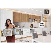 Cozinha Modulada Nesher Rainha 5 Peças (3aéreos+2balcões) C5p113 Nature-branco-nesher