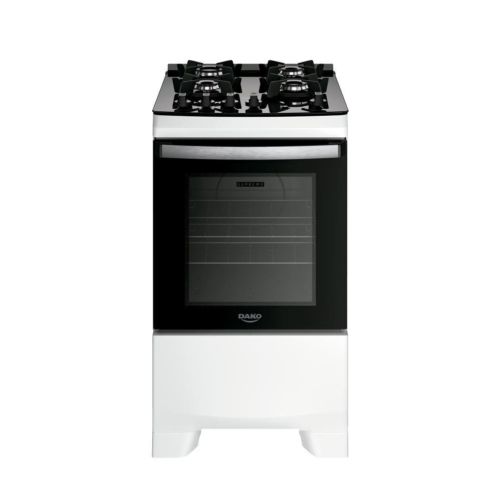 Fogão 4 Bocas Dako Supreme Glass Mesa De Vidro Branco Bivolt - 2