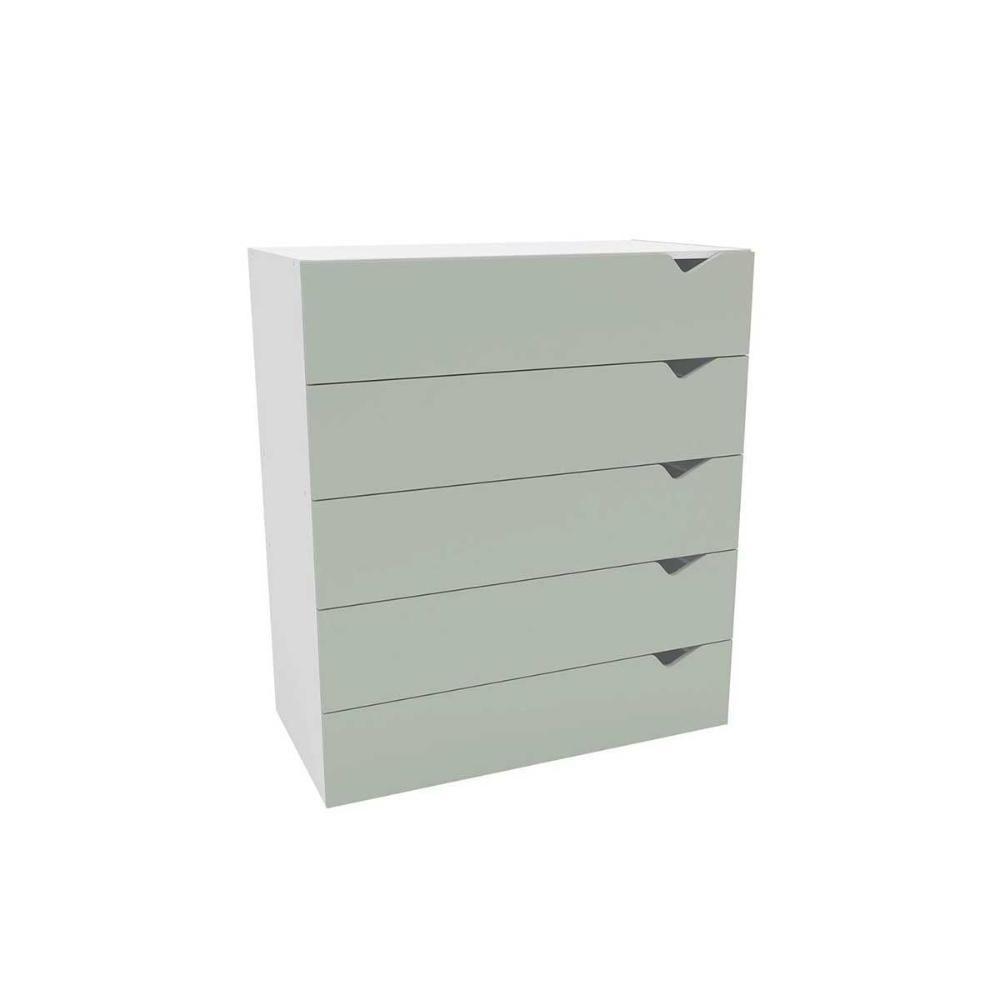Cômoda Casal Porto C- 5 Gavetas Branco-verde - Politorno - 1