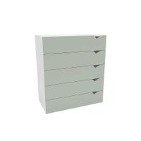 Cômoda Casal Porto C- 5 Gavetas Branco-verde - Politorno - 1