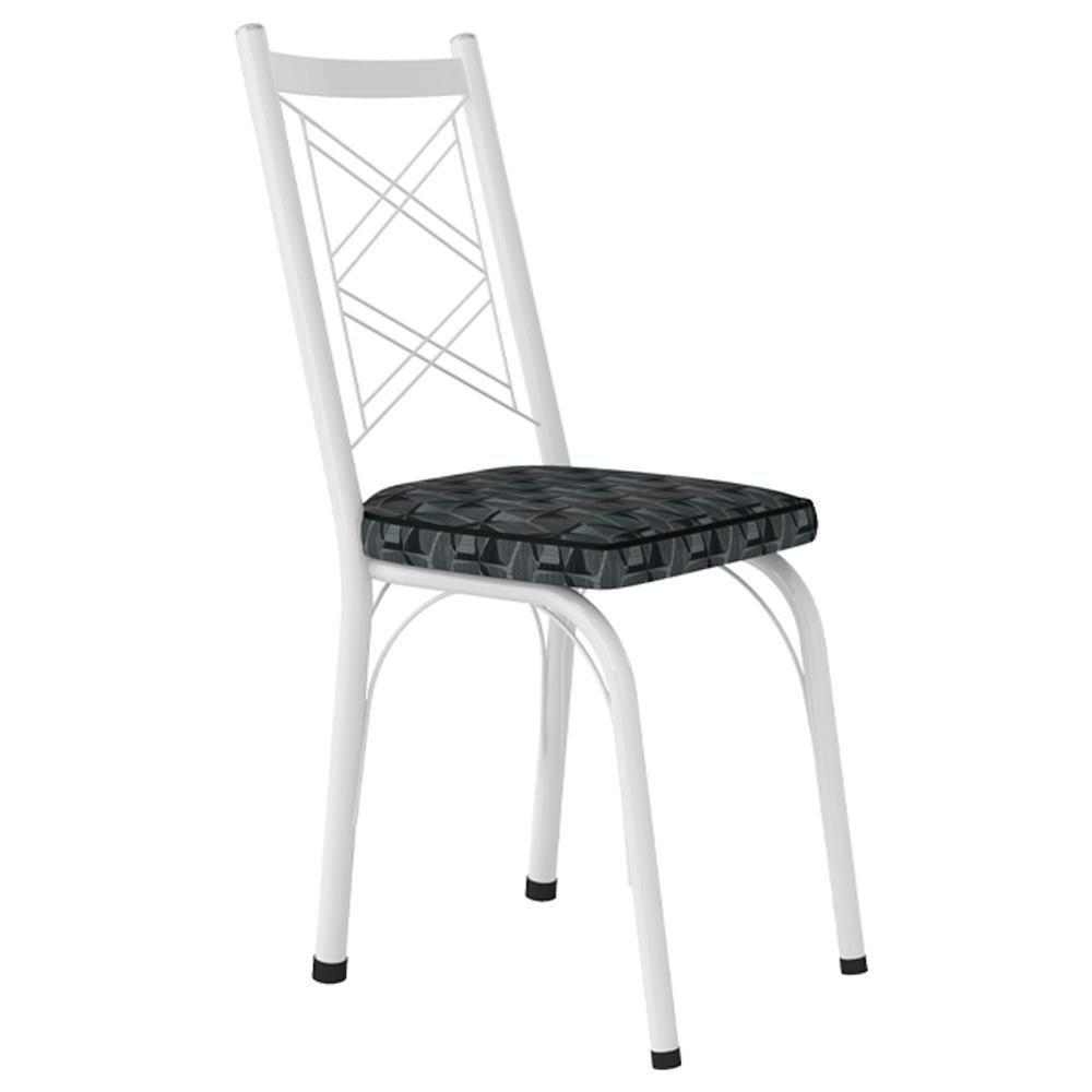 Cadeira Tubular Europa 143 Branco Assento Mosaico Silver Artef Mosaico Silver - 1