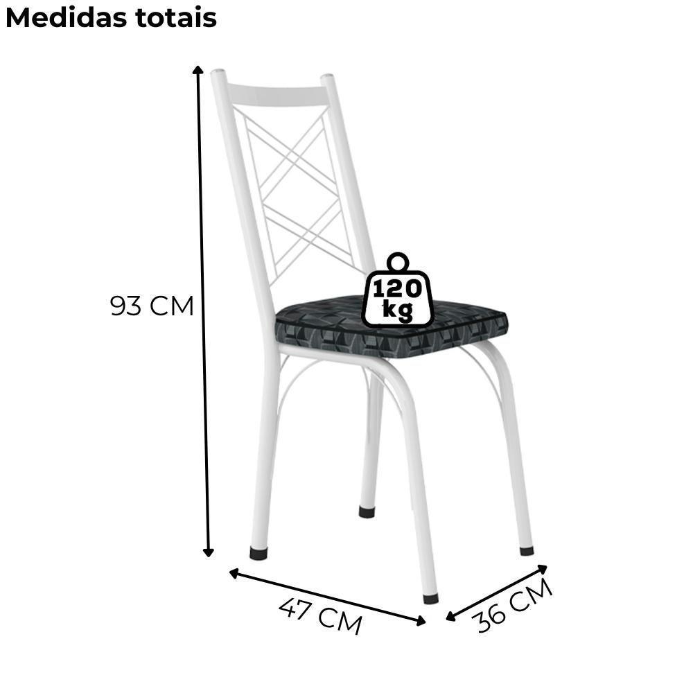 Cadeira Tubular Europa 143 Branco Assento Mosaico Silver Artef Mosaico Silver - 3