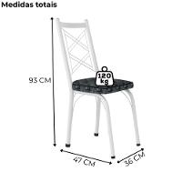 Cadeira Tubular Europa 143 Branco Assento Mosaico Silver Artef Mosaico Silver - 3