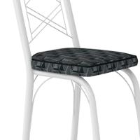 Cadeira Tubular Europa 143 Branco Assento Mosaico Silver Artef Mosaico Silver
