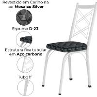 Cadeira Tubular Europa 143 Branco Assento Mosaico Silver Artef Mosaico Silver - 5