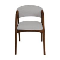 Conjunto Com 8 Cadeiras De Jantar Gabriela Em Madeira E Mdf Mel Linho Cinza Prata - 5