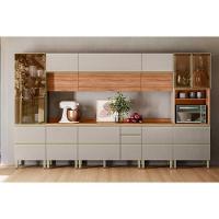 Cozinha Completa Proença 8 Peças (3aéreos+3balcões+1paneleiro+1cristaleira) C8p74 Nogueira Touch-nude Prime - Demóbile - 1