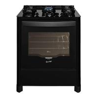 Fogão De Piso A Gás Fischer 5 Bocas Tripla Chama Gran Cheff Com Trempe De Ferro Fundido Mesa Vidro Preto 220V - 1