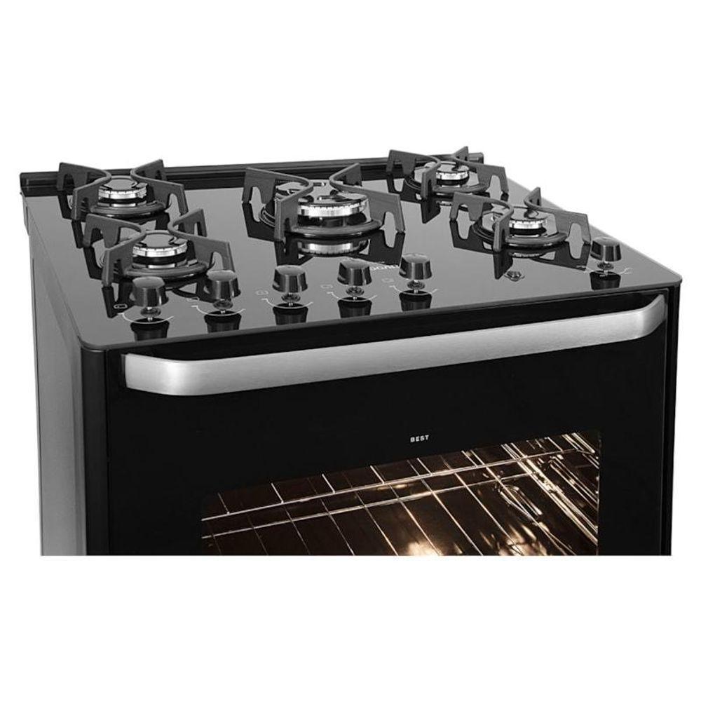 Fogão Best Glass 5 Queimadores Preto Bivolt Fgvbg510pt Suggar Bivolt - 4