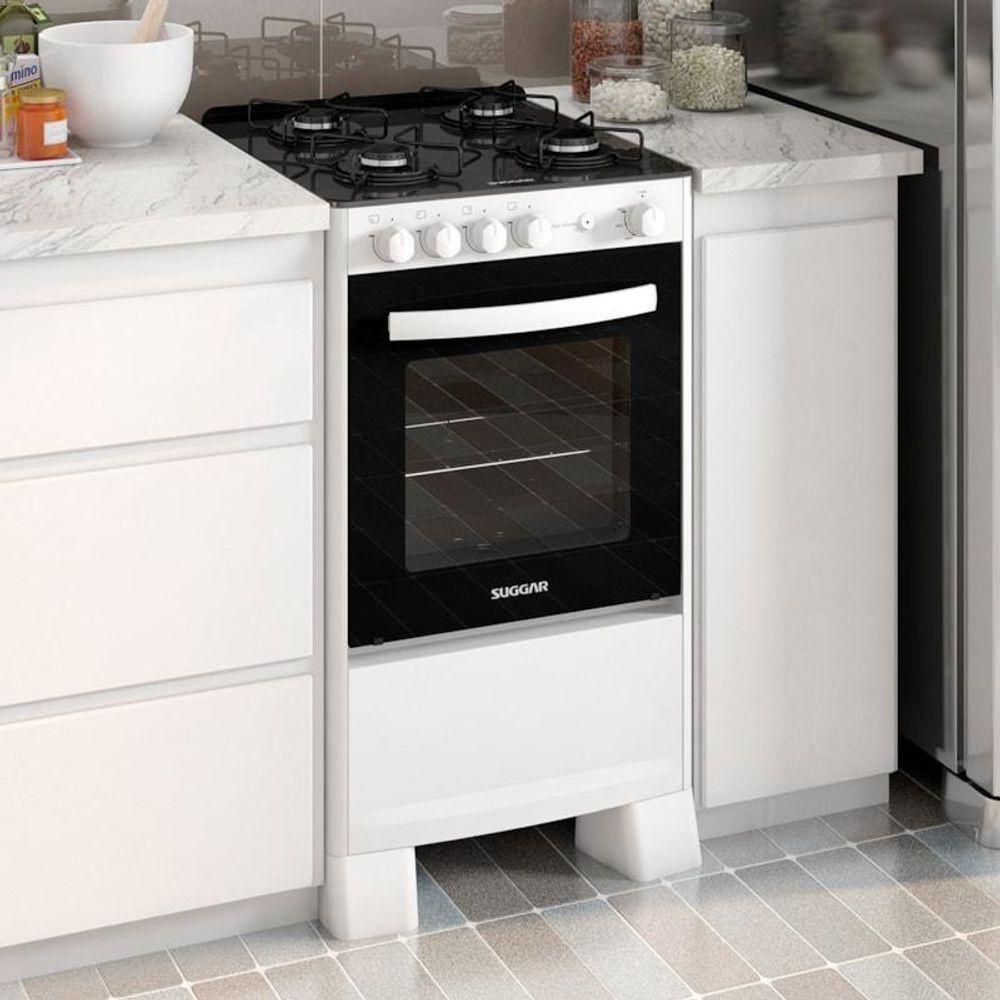 Fogão De Piso Neo Cook Mesa De Vidro 4 Queimadores Suggar Bivolt - 6